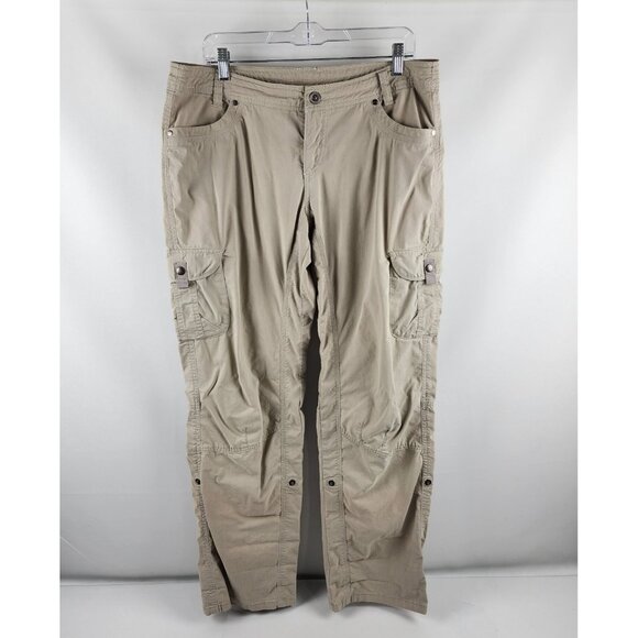 KUHL Pants Womens 14 Reg Beige Splash Roll Up Cargo Pants (36x31) 6065 - Picture 1 of 12